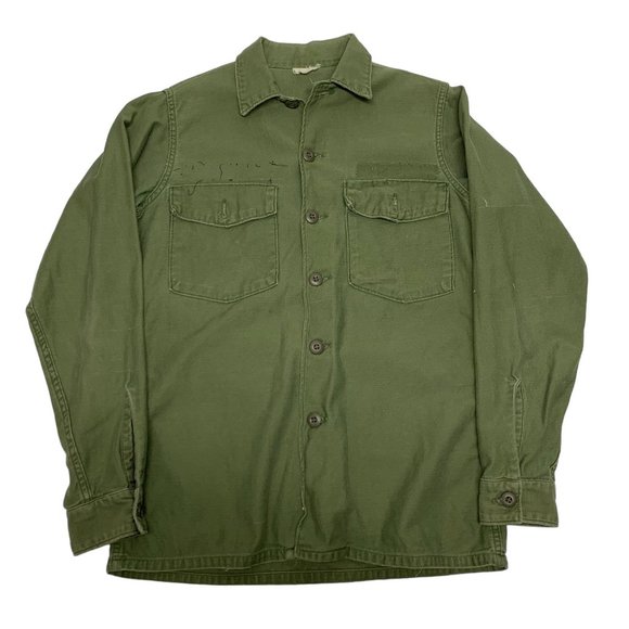 Vintage Olive Military Shirt M - Picture 1 of 4